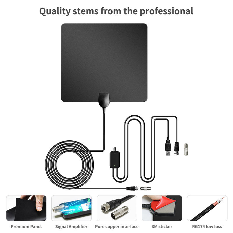 3600-3000-mile new flat-panel long-range high-gain HDTV cable TV antenna, 4K magnification indoor digital TV HDTV antenna