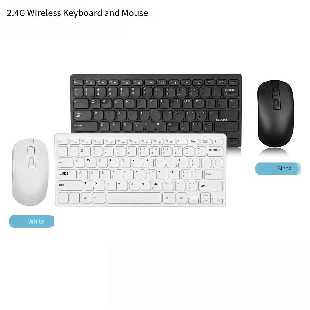 Wireless 2.4G mini keyboard and mouse set, a portable office wireless keyboard and mouse set for PCs and laptops.